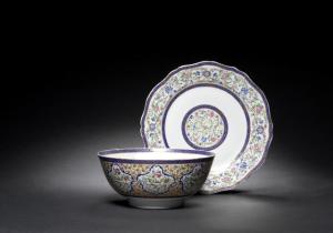 A Cantonese export porcelain bowl and dish, made for Fath 'Ali Shah Qajar | China, 19th Century (Bohnams, 7/11 - lot 201)